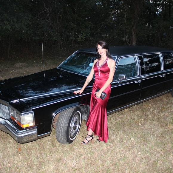 Precious Formals Dress. Size 4. Color Red or Maroon - Picture 3 of 5